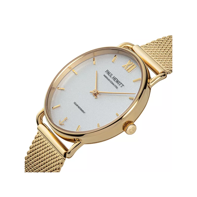 PAUL HEWITT Damenuhr Sailor 33 Solar Recy-Stahl gold