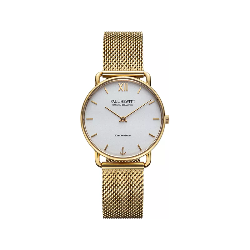 PAUL HEWITT Damenuhr Sailor 33 Solar Recy-Stahl gold