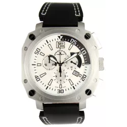 ZENO-WATCH BASEL Chronograph XL Quartzuhr Edelstahl weiss