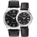 CITIZEN Damenuhr Klassik Eco-Drive Solaruhr Stahl schwarz