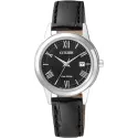 CITIZEN Damenuhr Klassik Eco-Drive Solaruhr Stahl schwarz