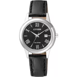 CITIZEN Damenuhr Klassik Eco-Drive Solaruhr Stahl schwarz