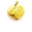 Anhänger Herz Diana 18K Gold mit Rosendekor