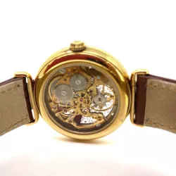 MURANO Skelettuhr Handaufzug Murrina Glas Herbst braun