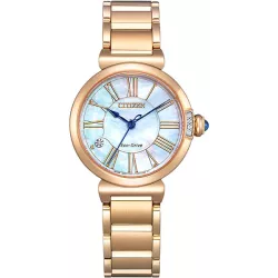 CITIZEN Elegant Lady May Bells Solaruhr Stahl ros perlmutt
