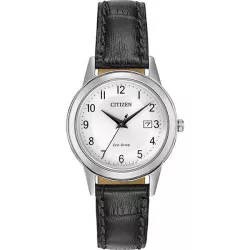 CITIZEN Damenuhr Klassik Eco-Drive Solaruhr Stahl grau
