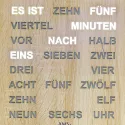 AMS Design Wortuhr Tischuhr 28cm Holzdekor