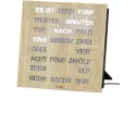 AMS Design Wortuhr Tischuhr 28cm Holzdekor