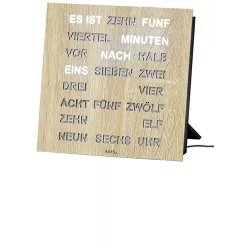 AMS Design Wortuhr Tischuhr 20cm Holzdekor