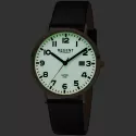 Regent Just Time: Armbanduhr mit Zahlen Leuchtzifferblatt 39mm