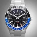 CITIZEN Series 8 GMT Automatik Stahl schwarz-blau