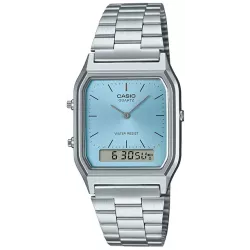 CASIO Digi-Analog Retro GMT Quartzuhr eisblau