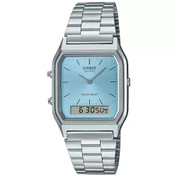 CASIO Digi-Analog Retro GMT Quartzuhr eisblau