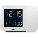 BRAUN Projektionswecker LCD-Digital Funkuhr weiss