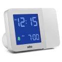BRAUN Projektionswecker LCD-Digital Funkuhr weiss