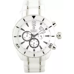 RENDEX Ceramic XL Chrono Quartz Keramikband weiss