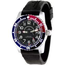 ZENO-WATCH BASEL Airplane Diver XL Taucheruhr Quartz blau-rot