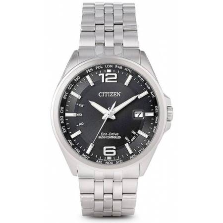 CITIZEN Global Weltzeit Eco Drive Solar Funkuhr Stahl schwarz