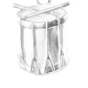 Anhänger Basler Trommel 22mm in Silber