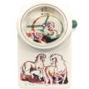 LE CLIP Wanduhr Mega Rolf Knie White Horses Pferd