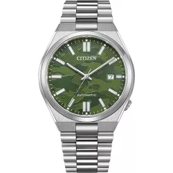CITIZEN Tsuyosa Retro Automatik Uhr Stahl grün Camoflage