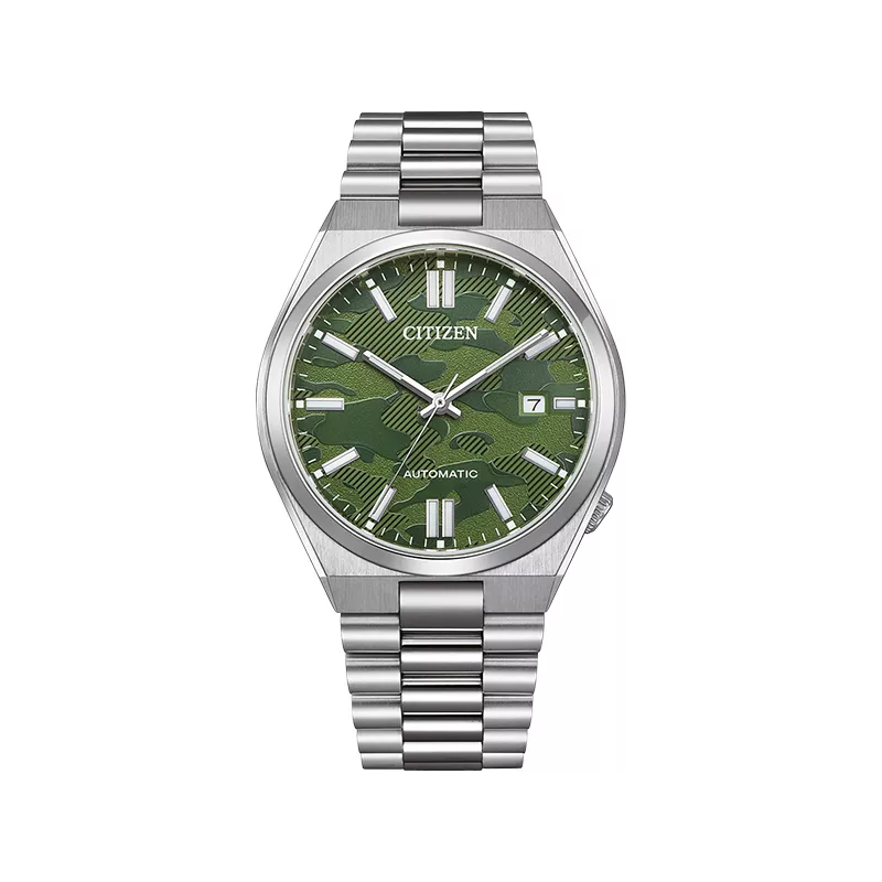 CITIZEN Tsuyosa 40 Retro Automatik Uhr Stahl grün Camoflage
