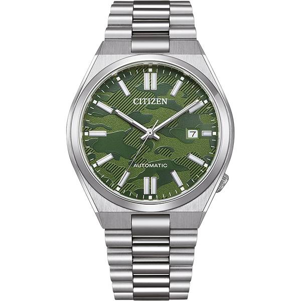 CITIZEN Tsuyosa, Retro Automatik Uhr, Stahl grün Camoflage