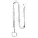 Taschenuhrkette Panzerkette Silber 4mm flach