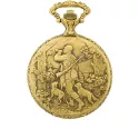Vintage Taschenuhr Handaufzug Jäger mit Hunden bronc