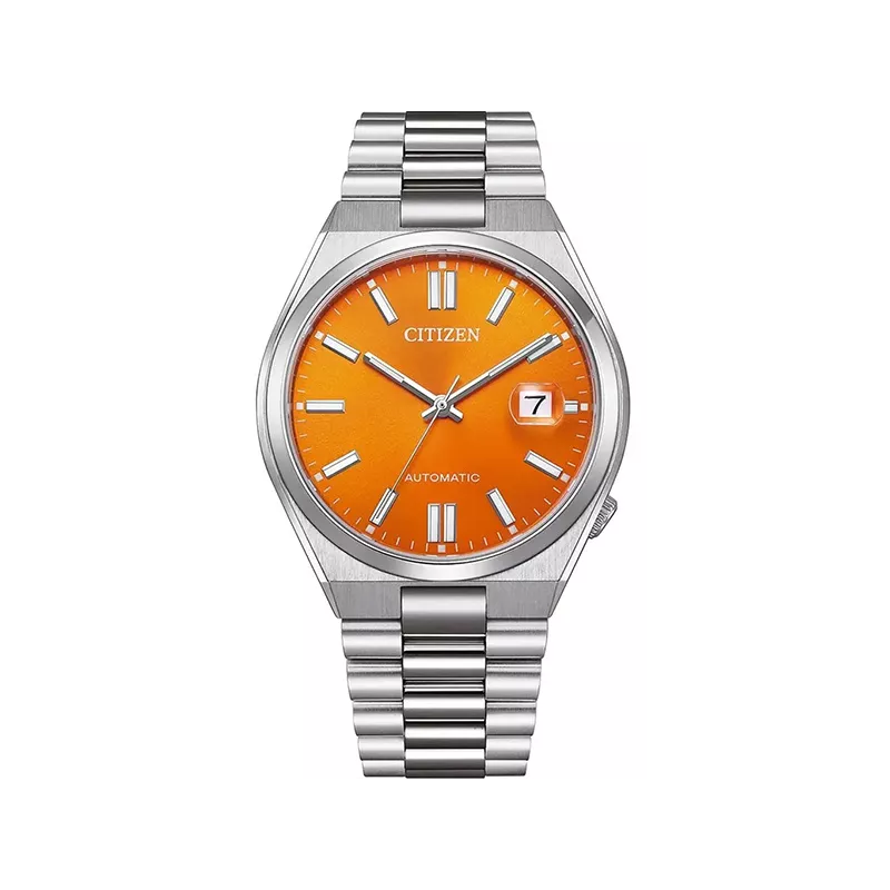 CITIZEN Tsuyosa 40 Retro Automatik Uhr Stahl orange
