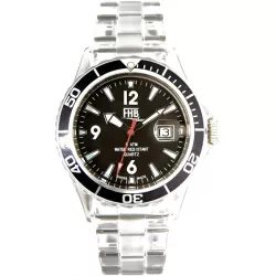 FHB Fun Watch Opaque Quartz Uhr mit Gliederarmband schwarz