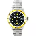 FHB Fun Watch Opaque Quartz Uhr mit Gliederarmband schwarz/gelb