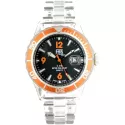 FHB Fun Watch Opaque Quartz Uhr mit Gliederarmband schwarz/orange