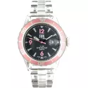FHB Fun Watch Opaque Quartz Uhr mit Gliederarmband schwarz/rosa