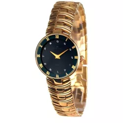CATENA Marbella Diamond vergoldete Damenuhr schwarz