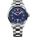 WENGER Terragraph Edelstahl Herrenuhr mit Datum blau