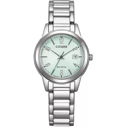 CITIZEN Elegant Lady Eco-Drive Solaruhr Stahl hellgrün