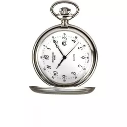 Klassik Taschenuhr Quartz chrom Datum