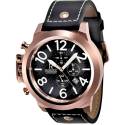 RENDEX Airforce Chronograph Linkshänderuhr Edelstahl vergoldet