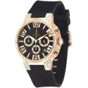 RENDEX De Luxe Quartz Chrono Stahl ros vergoldet Crystals