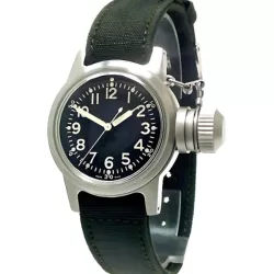 ZWB Navy Vintage Military Handaufzuguhr grosser Überkrone schwarz