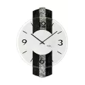 AMS Square Silent Quartzwanduhr Glas mit Dekor