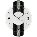 AMS Square Silent Quartzwanduhr Glas mit Dekor