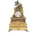 ANTIK mechanische Empire Tischuhr mit Bauernmädchen ca. 1810