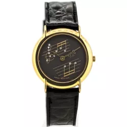 ZENO Musik Quartzuhr dor schwarz