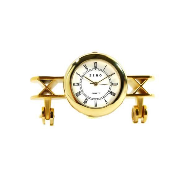 Mini avion petite horloge de table en laiton B2