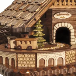 Kuckucksuhr Schwarzwaldbahn Holz Q-Wanduhr Zug