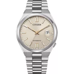 CITIZEN Tsuyosa Retro Automatik Uhr Stahl champagne