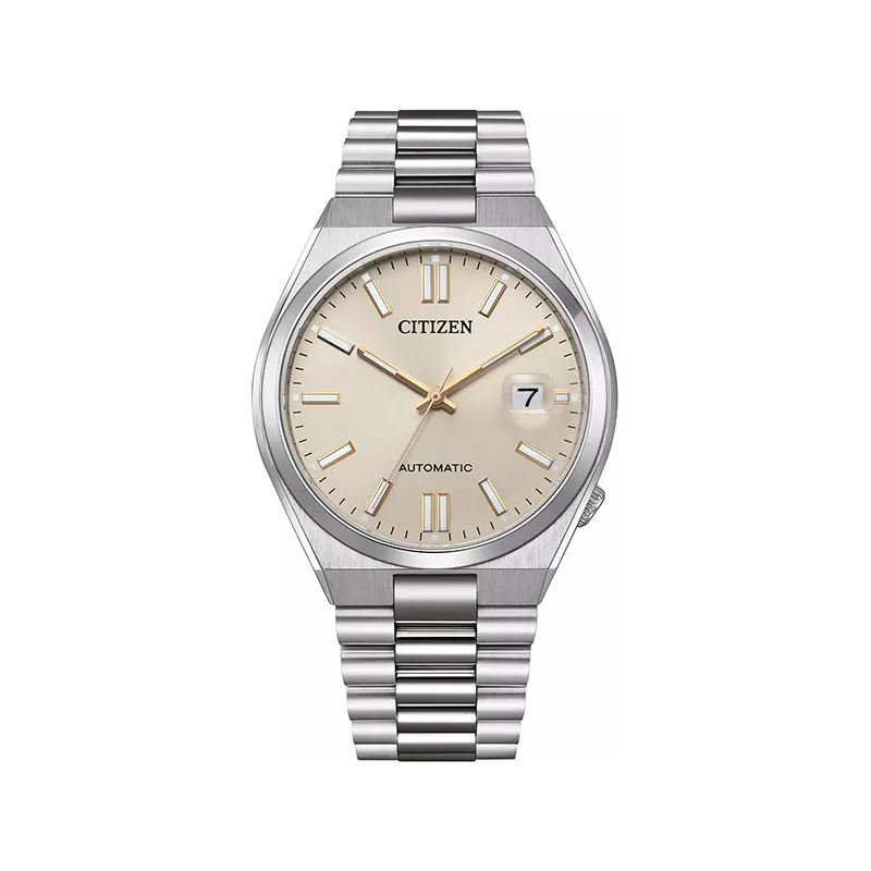 CITIZEN Tsuyosa 40 Retro Automatik Uhr Stahl champagne