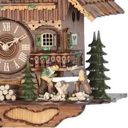 Kuckucksuhr Waldhaus Holz Wanduhr mechanisch 8 Tage